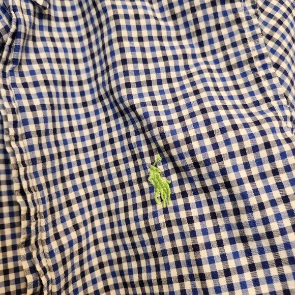 Ralph Lauren Kids Navy Checkered Button Down Shirt - Picture 3 of 4